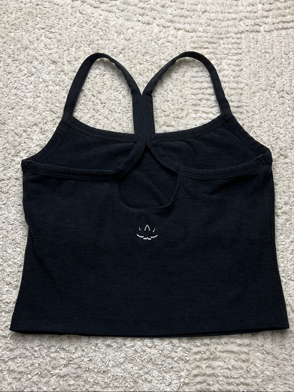 Beyond Yoga Spacedye Slim Racerback Cropped Tank in Darkest Night Color Size XS